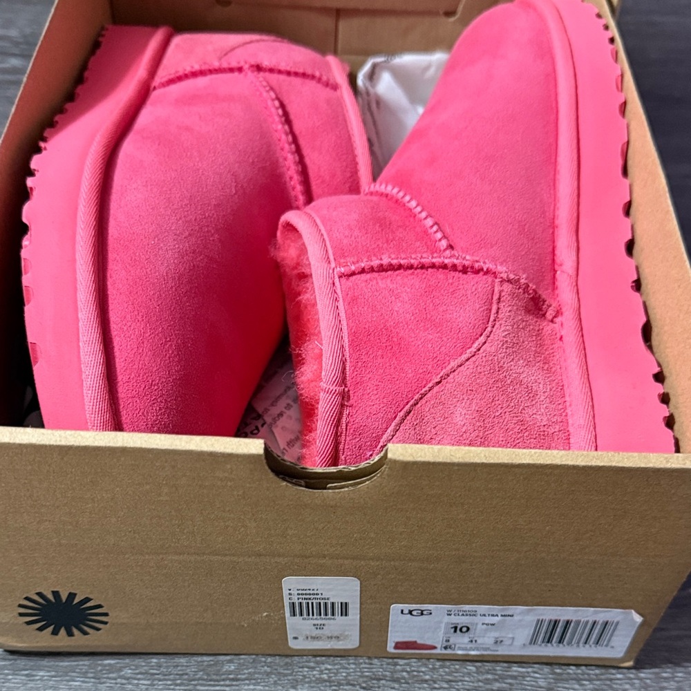 UGG Women’s Sz 10 Pink Classic Ultra Mini